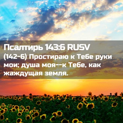 Picture 02 - Псалтирь 143:6 RUSV - (142-6) Простираю к Тебе руки - Bible Verse Picture