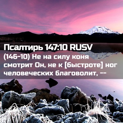 Picture 02 - Псалтирь 147:10 RUSV - (146-10) Не на силу коня - Bible Verse Picture