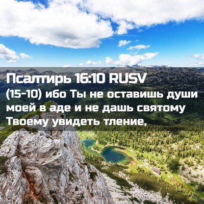 Picture 02 - Псалтирь 16:10 RUSV - (15-10) ибо Ты не оставишь - Bible Verse Picture