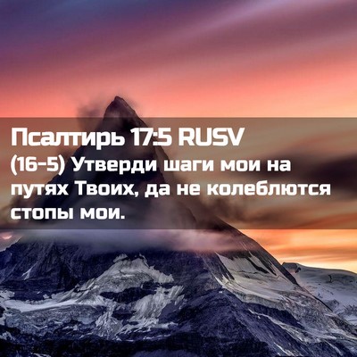 Picture 02 - Псалтирь 17:5 RUSV - (16-5) Утверди шаги мои на - Bible Verse Picture
