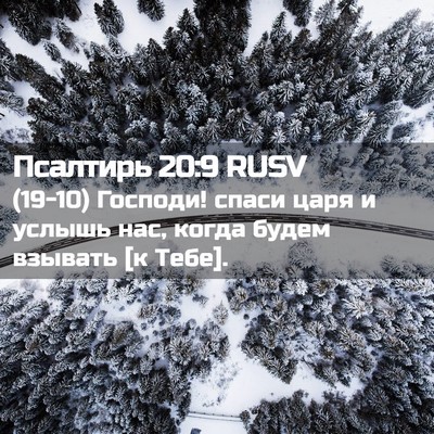 Picture 02 - Псалтирь 20:9 RUSV - (19-10) Господи! спаси царя и - Bible Verse Picture