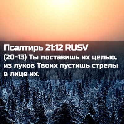 Picture 02 - Псалтирь 21:12 RUSV - (20-13) Ты поставишь их целью, - Bible Verse Picture