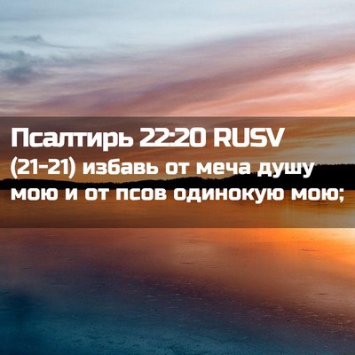Picture 02 - Псалтирь 22:20 RUSV - (21-21) избавь от меча душу - Bible Verse Picture