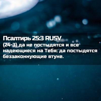 Picture 02 - Псалтирь 25:3 RUSV - (24-3) да не постыдятся и все - Bible Verse Picture