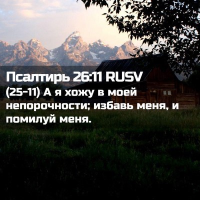 Picture 02 - Псалтирь 26:11 RUSV - (25-11) А я хожу в моей - Bible Verse Picture