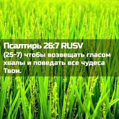 Picture 02 - Псалтирь 26:7 RUSV - (25-7) чтобы возвещать гласом - Bible Verse Picture