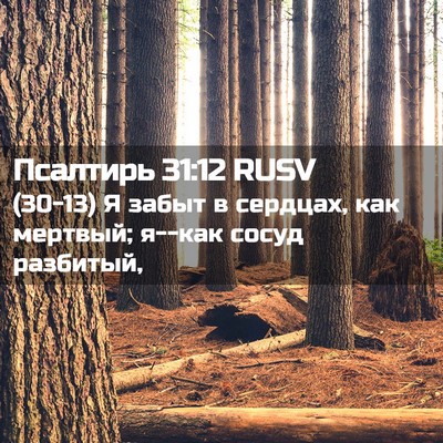 Picture 02 - Псалтирь 31:12 RUSV - (30-13) Я забыт в сердцах, как - Bible Verse Picture