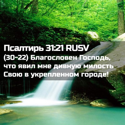 Picture 02 - Псалтирь 31:21 RUSV - (30-22) Благословен Господь, - Bible Verse Picture