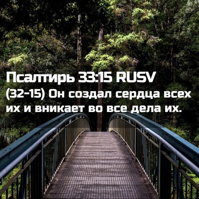 Picture 02 - Псалтирь 33:15 RUSV - (32-15) Он создал сердца всех - Bible Verse Picture