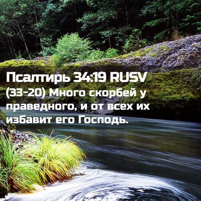 Picture 02 - Псалтирь 34:19 RUSV - (33-20) Много скорбей у - Bible Verse Picture