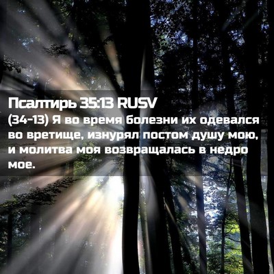 Picture 02 - Псалтирь 35:13 RUSV - (34-13) Я во время болезни их - Bible Verse Picture
