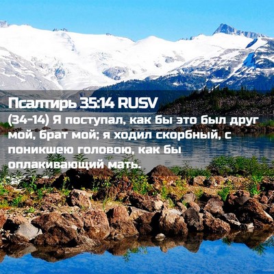 Picture 02 - Псалтирь 35:14 RUSV - (34-14) Я поступал, как бы это - Bible Verse Picture