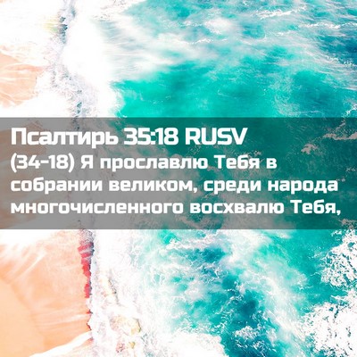 Picture 02 - Псалтирь 35:18 RUSV - (34-18) Я прославлю Тебя в - Bible Verse Picture