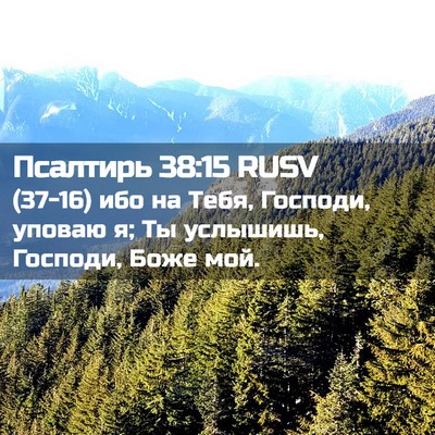 Picture 02 - Псалтирь 38:15 RUSV - (37-16) ибо на Тебя, Господи, - Bible Verse Picture