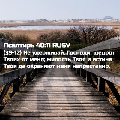 Picture 02 - Псалтирь 40:11 RUSV - (39-12) Не удерживай, Господи, - Bible Verse Picture