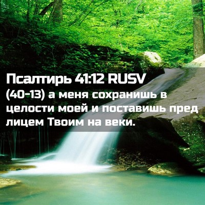 Picture 02 - Псалтирь 41:12 RUSV - (40-13) а меня сохранишь в - Bible Verse Picture