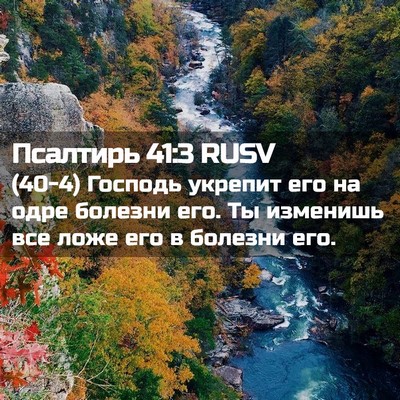 Picture 02 - Псалтирь 41:3 RUSV - (40-4) Господь укрепит его на - Bible Verse Picture