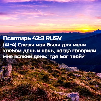 Picture 02 - Псалтирь 42:3 RUSV - (41-4) Слезы мои были для меня - Bible Verse Picture