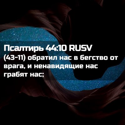 Picture 02 - Псалтирь 44:10 RUSV - (43-11) обратил нас в бегство - Bible Verse Picture