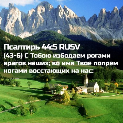 Picture 02 - Псалтирь 44:5 RUSV - (43-6) С Тобою избодаем - Bible Verse Picture