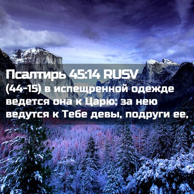 Picture 02 - Псалтирь 45:14 RUSV - (44-15) в испещренной одежде - Bible Verse Picture