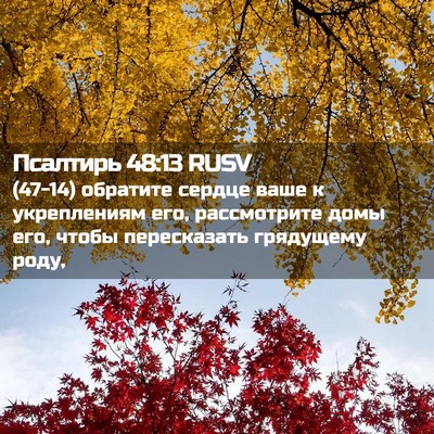 Picture 02 - Псалтирь 48:13 RUSV - (47-14) обратите сердце ваше к - Bible Verse Picture
