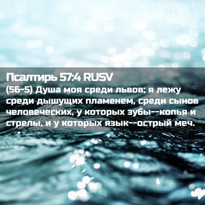 Picture 02 - Псалтирь 57:4 RUSV - (56-5) Душа моя среди львов; я - Bible Verse Picture