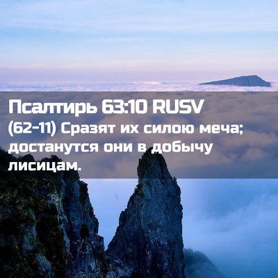 Picture 02 - Псалтирь 63:10 RUSV - (62-11) Сразят их силою меча; - Bible Verse Picture