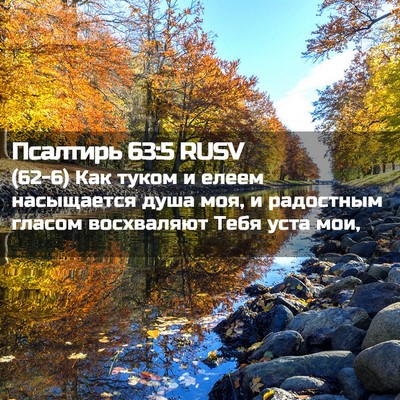 Picture 02 - Псалтирь 63:5 RUSV - (62-6) Как туком и елеем - Bible Verse Picture