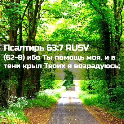 Picture 02 - Псалтирь 63:7 RUSV - (62-8) ибо Ты помощь моя, и в - Bible Verse Picture