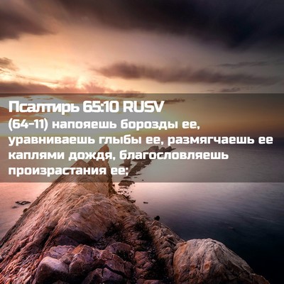 Picture 02 - Псалтирь 65:10 RUSV - (64-11) напояешь борозды ее, - Bible Verse Picture