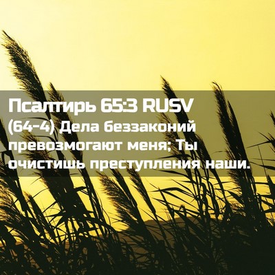 Picture 02 - Псалтирь 65:3 RUSV - (64-4) Дела беззаконий - Bible Verse Picture