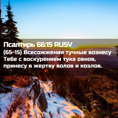 Picture 02 - Псалтирь 66:15 RUSV - (65-15) Всесожжения тучные - Bible Verse Picture