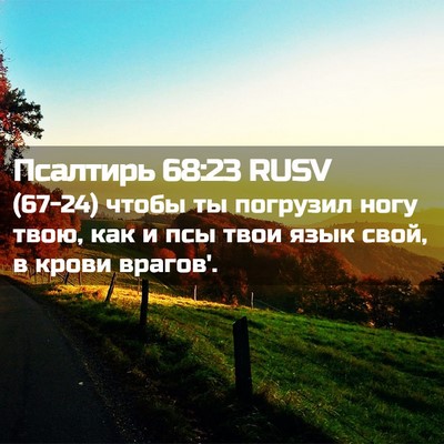 Picture 02 - Псалтирь 68:23 RUSV - (67-24) чтобы ты погрузил ногу - Bible Verse Picture