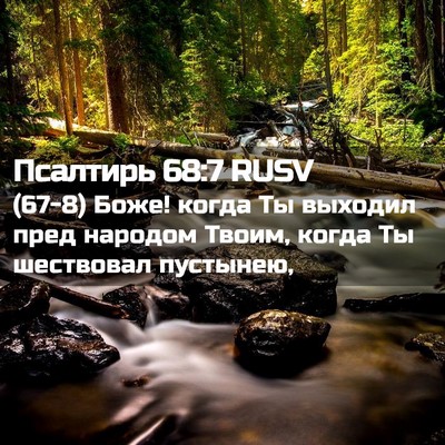Picture 02 - Псалтирь 68:7 RUSV - (67-8) Боже! когда Ты выходил - Bible Verse Picture
