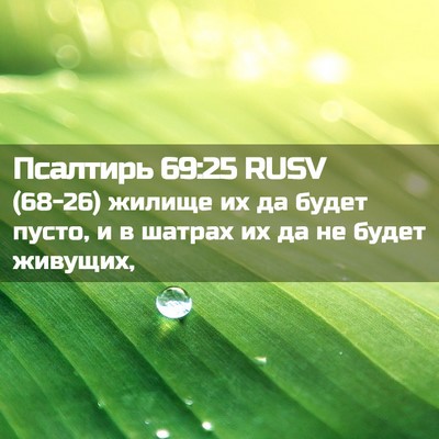 Picture 02 - Псалтирь 69:25 RUSV - (68-26) жилище их да будет - Bible Verse Picture