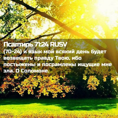Picture 02 - Псалтирь 71:24 RUSV - (70-24) и язык мой всякий день - Bible Verse Picture