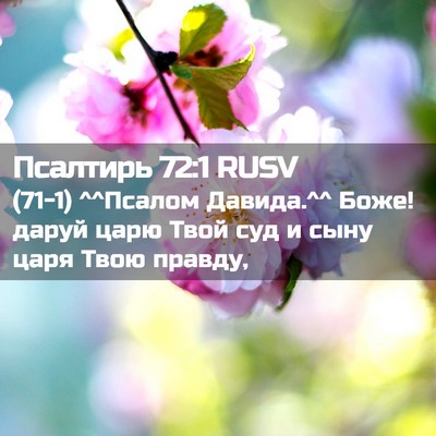 Picture 02 - Псалтирь 72:1 RUSV - (71-1) ^^Псалом Давида.^^ Боже! - Bible Verse Picture