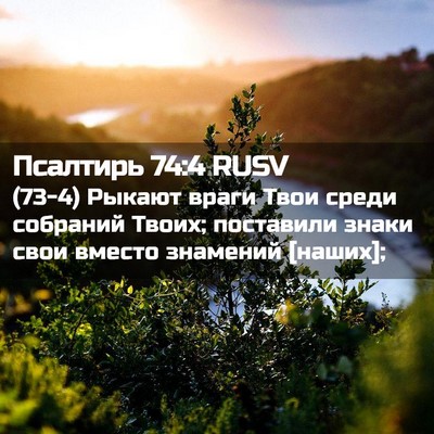 Picture 02 - Псалтирь 74:4 RUSV - (73-4) Рыкают враги Твои - Bible Verse Picture