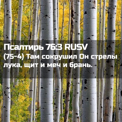 Picture 02 - Псалтирь 76:3 RUSV - (75-4) Там сокрушил Он стрелы - Bible Verse Picture