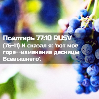 Picture 02 - Псалтирь 77:10 RUSV - (76-11) И сказал я: 'вот мое - Bible Verse Picture