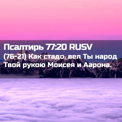 Picture 02 - Псалтирь 77:20 RUSV - (76-21) Как стадо, вел Ты народ - Bible Verse Picture