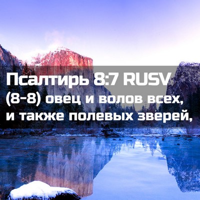 Picture 02 - Псалтирь 8:7 RUSV - (8-8) овец и волов всех, и - Bible Verse Picture