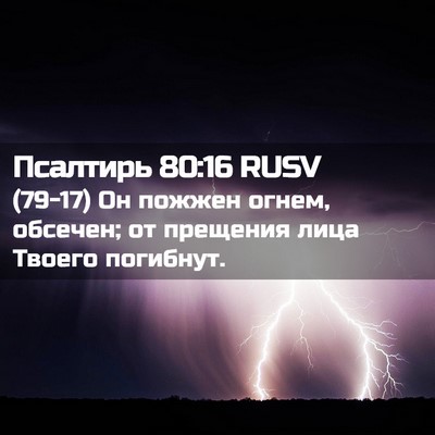 Picture 02 - Псалтирь 80:16 RUSV - (79-17) Он пожжен огнем, - Bible Verse Picture