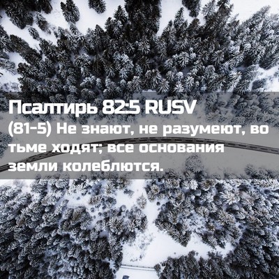 Picture 02 - Псалтирь 82:5 RUSV - (81-5) Не знают, не разумеют, - Bible Verse Picture