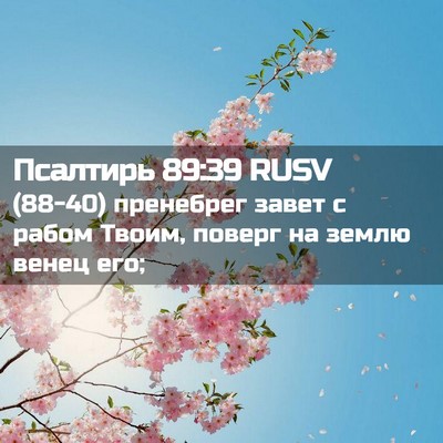 Picture 02 - Псалтирь 89:39 RUSV - (88-40) пренебрег завет с - Bible Verse Picture