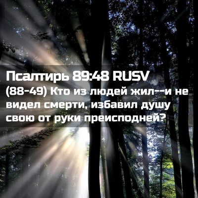 Picture 02 - Псалтирь 89:48 RUSV - (88-49) Кто из людей жил--и не - Bible Verse Picture
