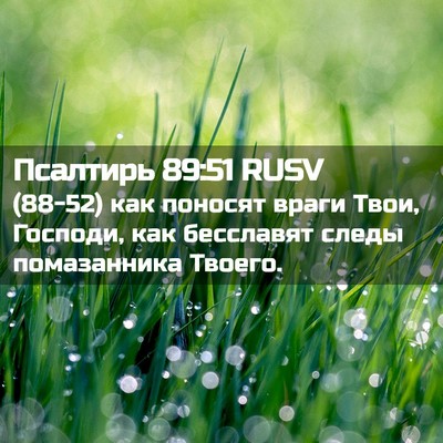 Picture 02 - Псалтирь 89:51 RUSV - (88-52) как поносят враги - Bible Verse Picture