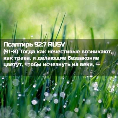 Picture 02 - Псалтирь 92:7 RUSV - (91-8) Тогда как нечестивые - Bible Verse Picture