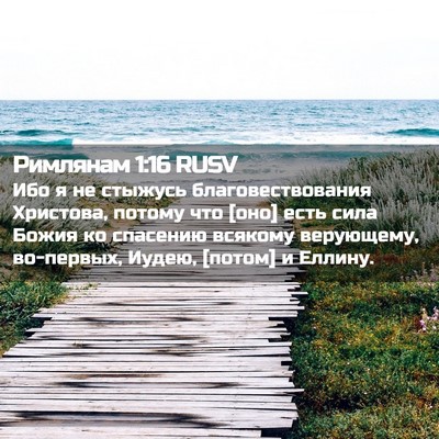 Picture 02 - Римлянам 1:16 RUSV - Ибо я не стыжусь - Bible Verse Picture